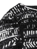 Black 1920s Sequined Geometric Dress