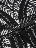 Black 1920s Sequined Geometric Dress