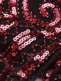 [US Warehouse] Wine Red 1920s Sequined Embellished Dress