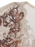 Apricot 1920s Sequined Maxi Cover-ups Dress