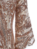 [US Warehouse] Apricot 1920s Sequined Maxi Cover-ups Dress