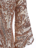 Apricot 1920s Sequined Maxi Cover-ups Dress