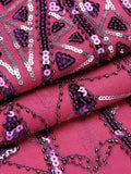 Purple 1920s Sequined Maxi Dress
