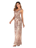[US Warehouse] Pink 1920s Sequined Embellished Maxi Dress