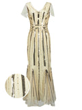 [US Warehouse] 1920s Cap Sleeve Sequined Embellished Dress