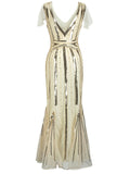 [US Warehouse] 1920s Cap Sleeve Sequined Embellished Dress