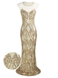 1920s Sequined Embellished Maxi Dress