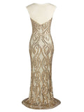 1920s Sequined Embellished Maxi Dress