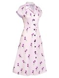 [US Warehouse] Purple 1940s Petunia Lapel Dress