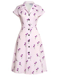 [US Warehouse] Purple 1940s Petunia Lapel Dress