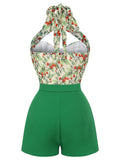 Green 1950s Strawberry Halter Romper