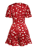 Red 1930s Polka Dot Ruffle Romper