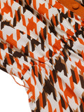 Orange 1940s Houndstooth Doll Collar Dress