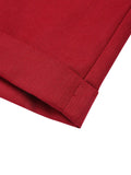 Red 1950s Pleated Turn Over Shorts