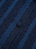 2PCS Navy Blue 1960s Stand Collar Shirt & Solid Wrap Skirts