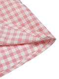 Pink 1950s Gingham Plaid Lapel Shirt