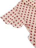 1950s Red Polka Dot Fly Sleeve Blouse