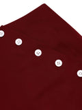 2PCS 1950s Red Polka Dot Blouse & Burgundy Pants