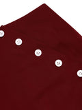 Red 1950s Burgundy Button Wide leg Pants