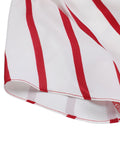 Red 1950s Stripes Patchwork Pencil Dress