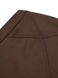 Coffee 1940s High Waist Solid Skirt