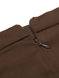 Coffee 1940s High Waist Solid Skirt