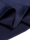 Dark Blue 1930s Flounce Sleeve Cowl Neck Trumpet Dress