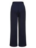 [Pre-Sale] Dark Blue 1950s Solid Button Straight Pants