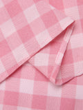 2PCS 1950s Pink Plaid Skrit & Romper With Belt