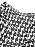 [Pre-Sale] Black 1950s Houndstooth Short Sleeve Belted Dress