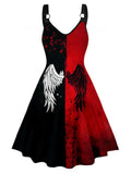 Black & Red 1950s Wings Blood Strap Dress