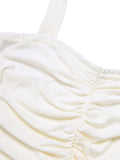 [Pre-Sale] White 1950s Solid Pleated Halter Top