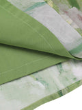 Green 1960s Oil-Painting Rose Dress