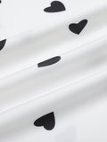White 1950s Heart Pattern Strap Nightgowns