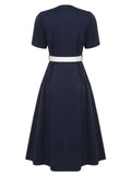 [Pre-Sale] Dark Blue & White 1940s Sailor Collar Dress