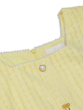 Yellow 1950s Square Neck Buttons Mini Dress