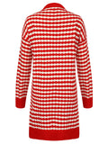 Red & White 1940s Stripe Knitted Cardigan