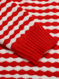 Red & White 1940s Stripe Knitted Cardigan