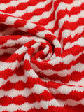 Red & White 1940s Stripe Knitted Cardigan