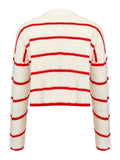 Red & White 1950s Stripe Knitted Cardigan