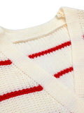 Red & White 1950s Stripe Knitted Cardigan