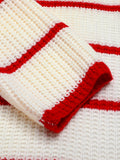 Red & White 1950s Stripe Knitted Cardigan