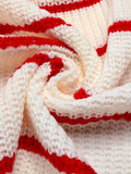 Red & White 1950s Stripe Knitted Cardigan