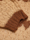 Brown 1940s Patchwork Long Sleeve Sweater