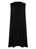 Black 1950s Solid Color Bat Cloak