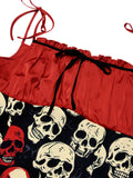 Red 1960s Halloween Skull Strap Dress