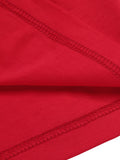 [Pre-Sale] Red 1960s Shirring Bow Solid Wrap Dress