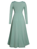 Green 1950s V-Neck Chest Cross Straps Dress
