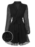 Retro Solid 1950s Chiffon Mesh Dress