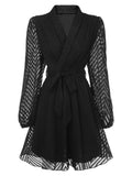 Retro Solid 1950s Chiffon Mesh Dress